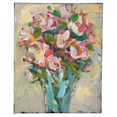Amelia Colne Floral Still Life Acrylic Painting
