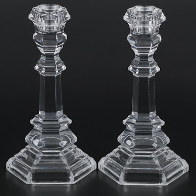 Pair of Tiffany & Co. "Plymouth" Crystal Candlesticks
