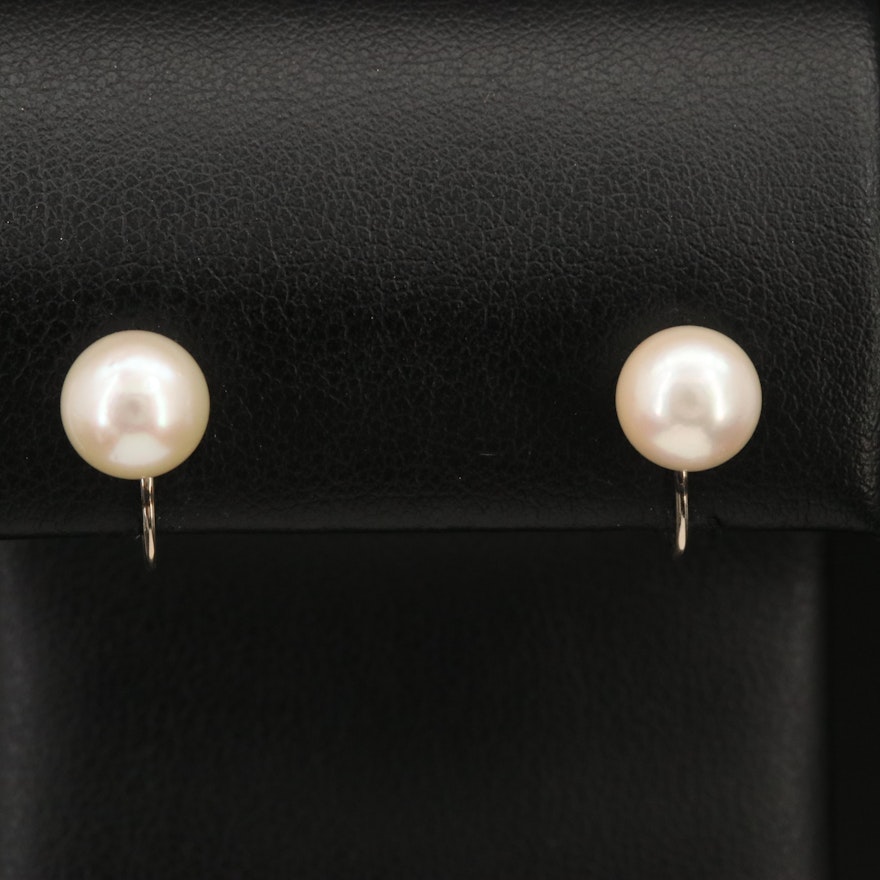 Vintage 14K Pearl Stud Earrings