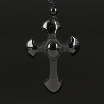 Obsidian Cross Necklace