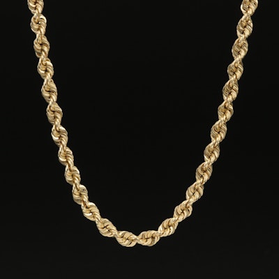 10K Rope Chain Necklace