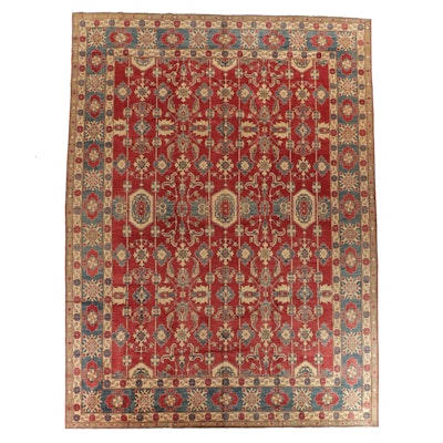 12'11 x 17'4 Hand-Knotted Afghan Kazak Room Sized Rug