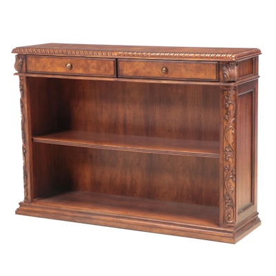 Carved Cabinet Bookcase with Drawers