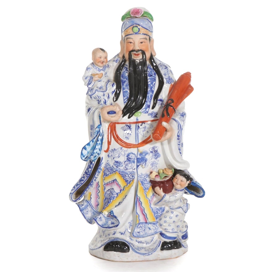 Chinese Porcelain Immortal Fu Figurine