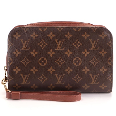 Louis Vuitton Orsay Wristlet Pochette in Monogram Coated Canvas and Leather