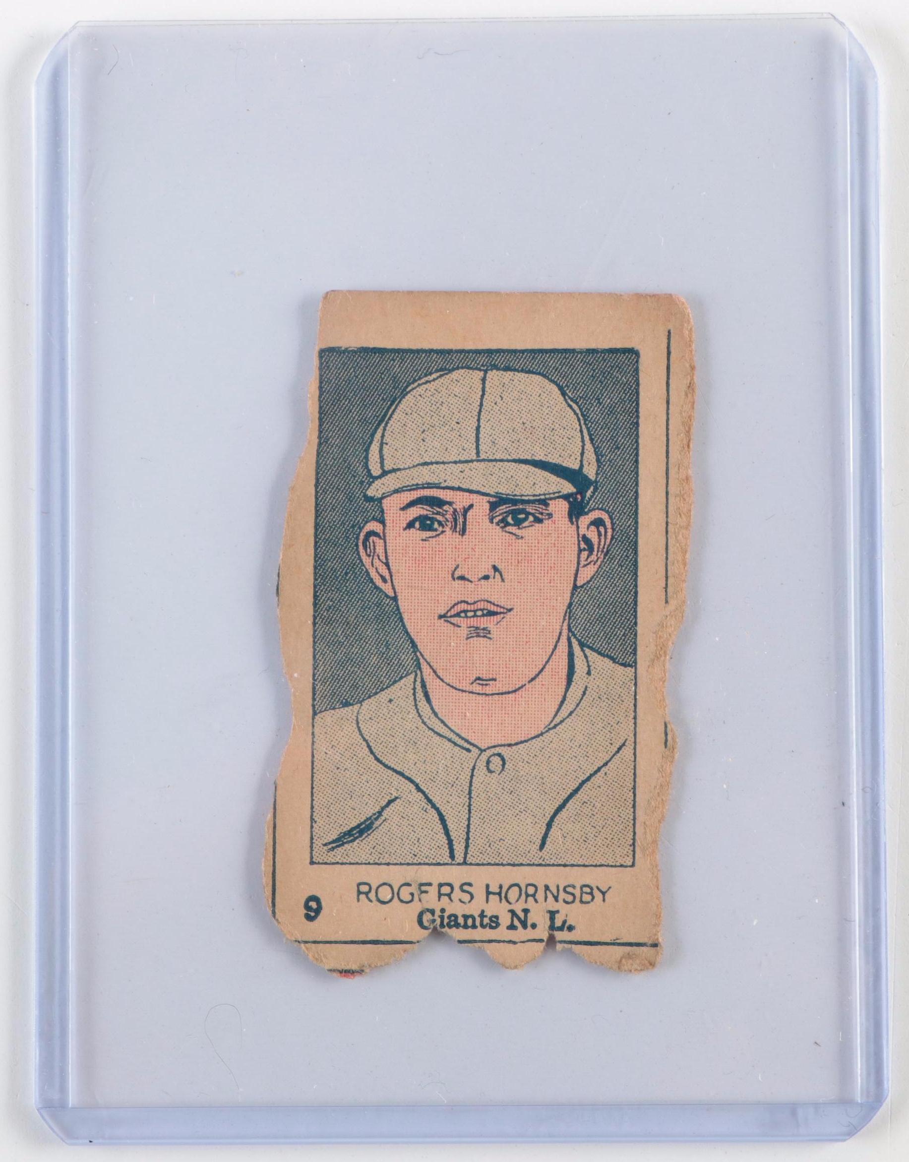 1926 W512 Rogers Hornsby 9 Giants N.L. Hand Cut Baseball Strip Card EBTH