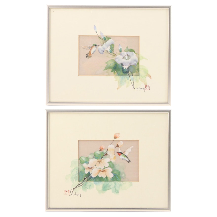 John Cheng Watercolor Paintings of Hummingbirds