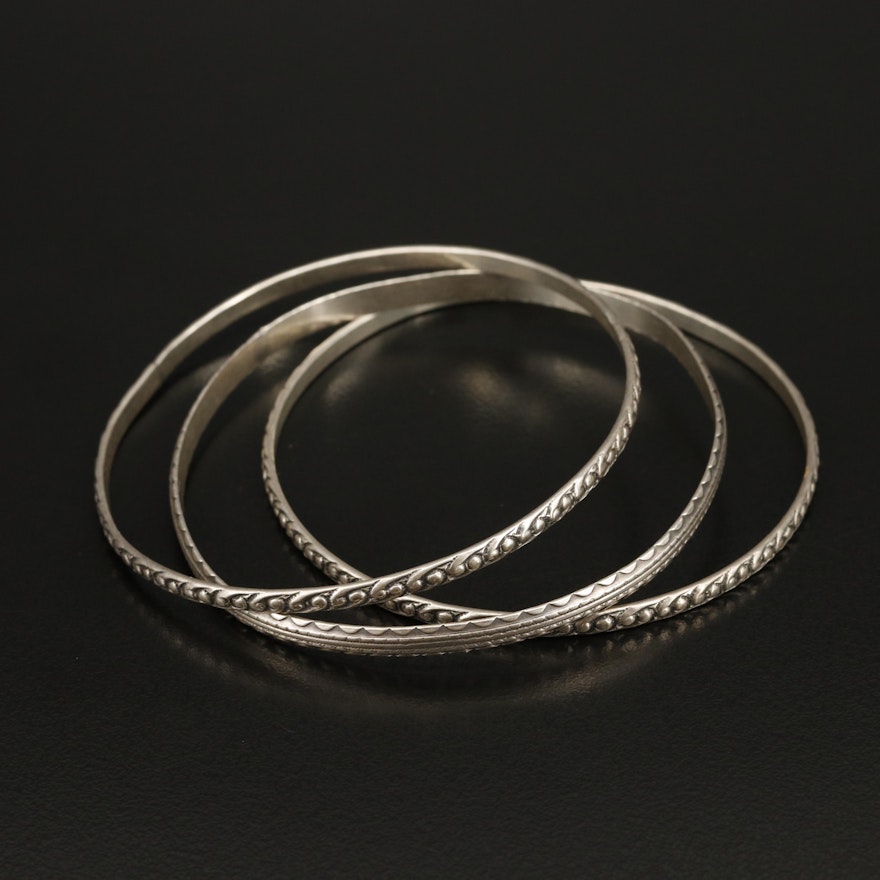 Sterling Stacking Bangles Featuring Beau