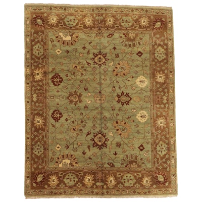 8' x 10'5 Hand-Knotted Indo-Turkish Oushak Area Rug