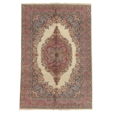 7'1 x 10'8 Hand-Knotted Persian Kerman Area Rug
