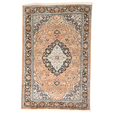 4' x 6'3 Hand-Knotted Indo-Persian Qum Art Silk Area Rug
