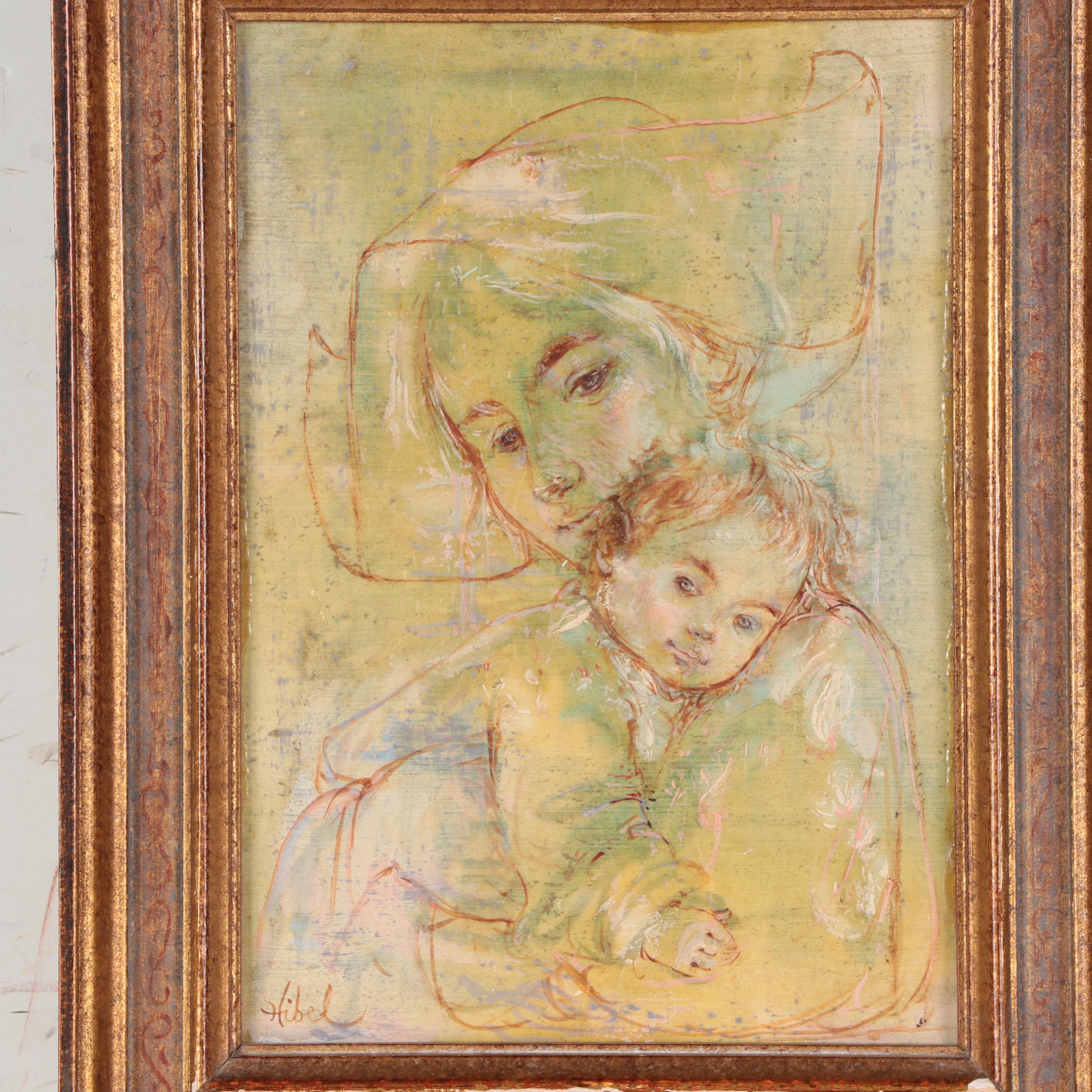 Edna Hibel Oil Painting "Mother And Child" | EBTH