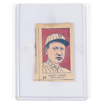 1926 W512 Dazzy Vance #10 Hand Cut Baseball Strip Card