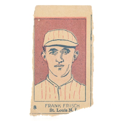 1926 W512 Frank Frisch #8 Hand-Cut Baseball Strip Card