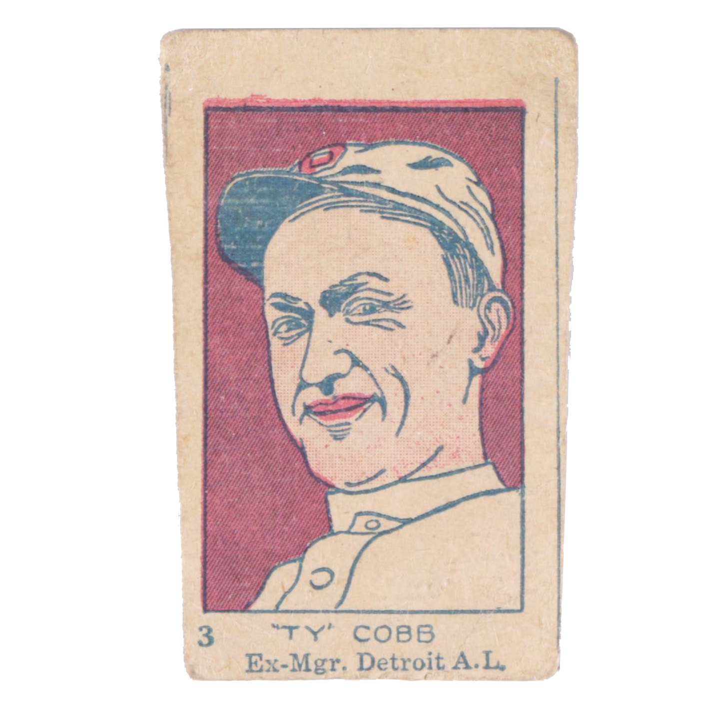 1926 W512 Ty Cobb 3 ExMgr. Variation Detroit A.L. HandCut Baseball