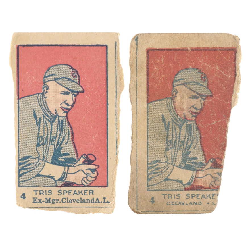 1926 W512 Tris Speaker #4 Cleveland A.L. Hand Cut Baseball Strip Cards