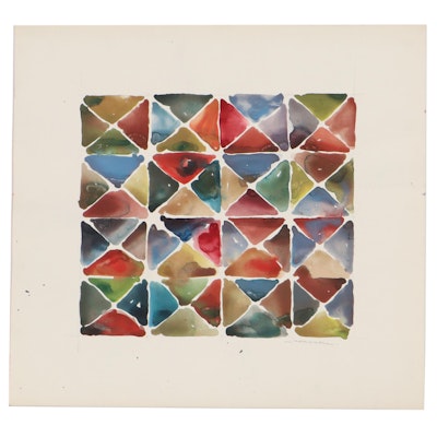 Jack Meanwell Abstract Geometric Watercolor Painting