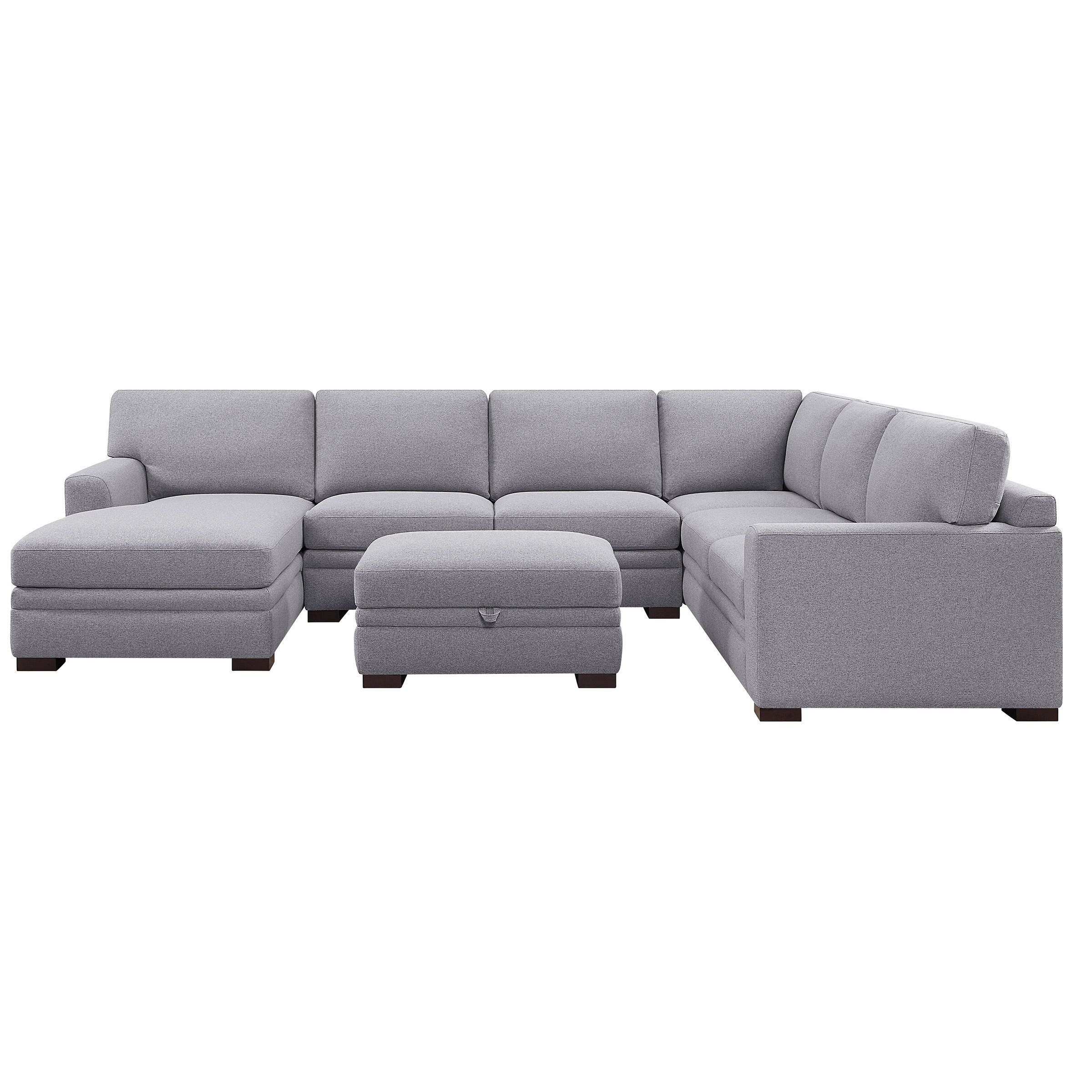 Thomasville Langdon Fabric Sectional With Storage Ottoman In Gray EBTH   File