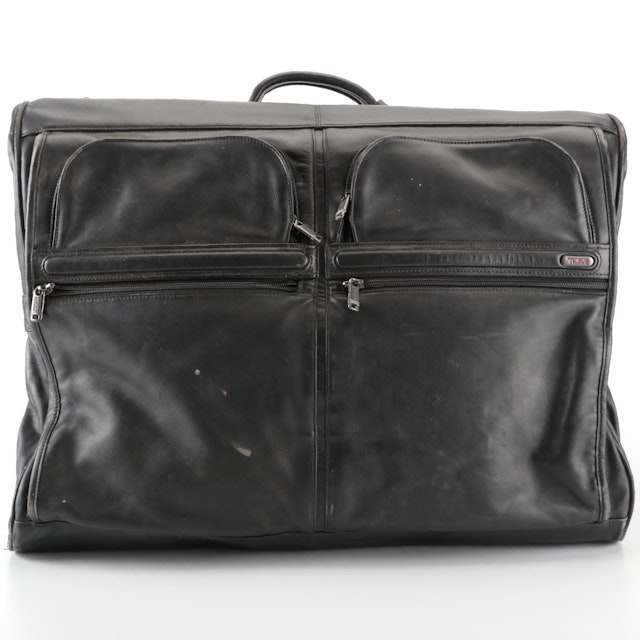 Tumi Large Folding Garment Bag in Black Leather Barnebys