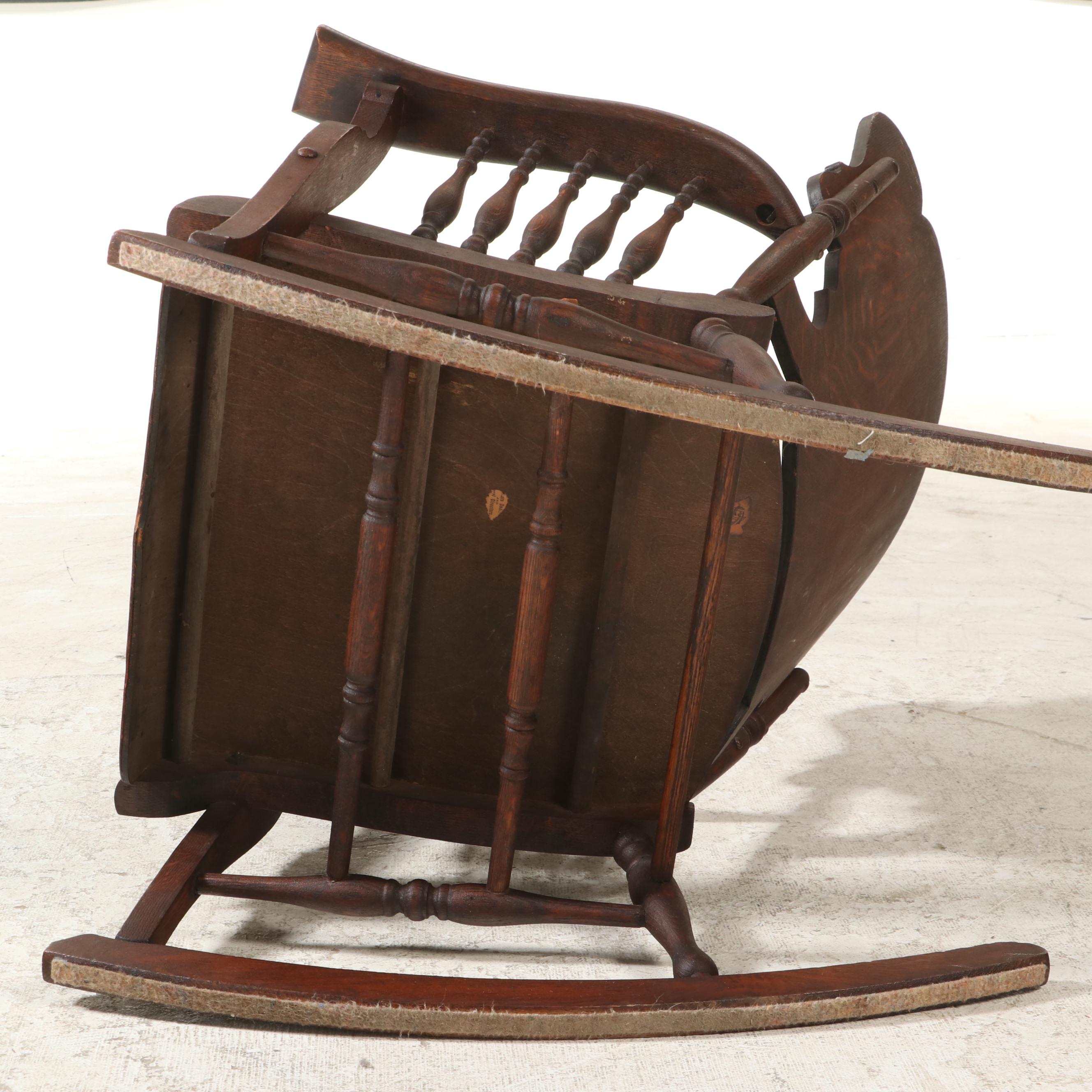 Late Victorian Carved and Quartersawn Oak Rocker, circa 1900 | EBTH