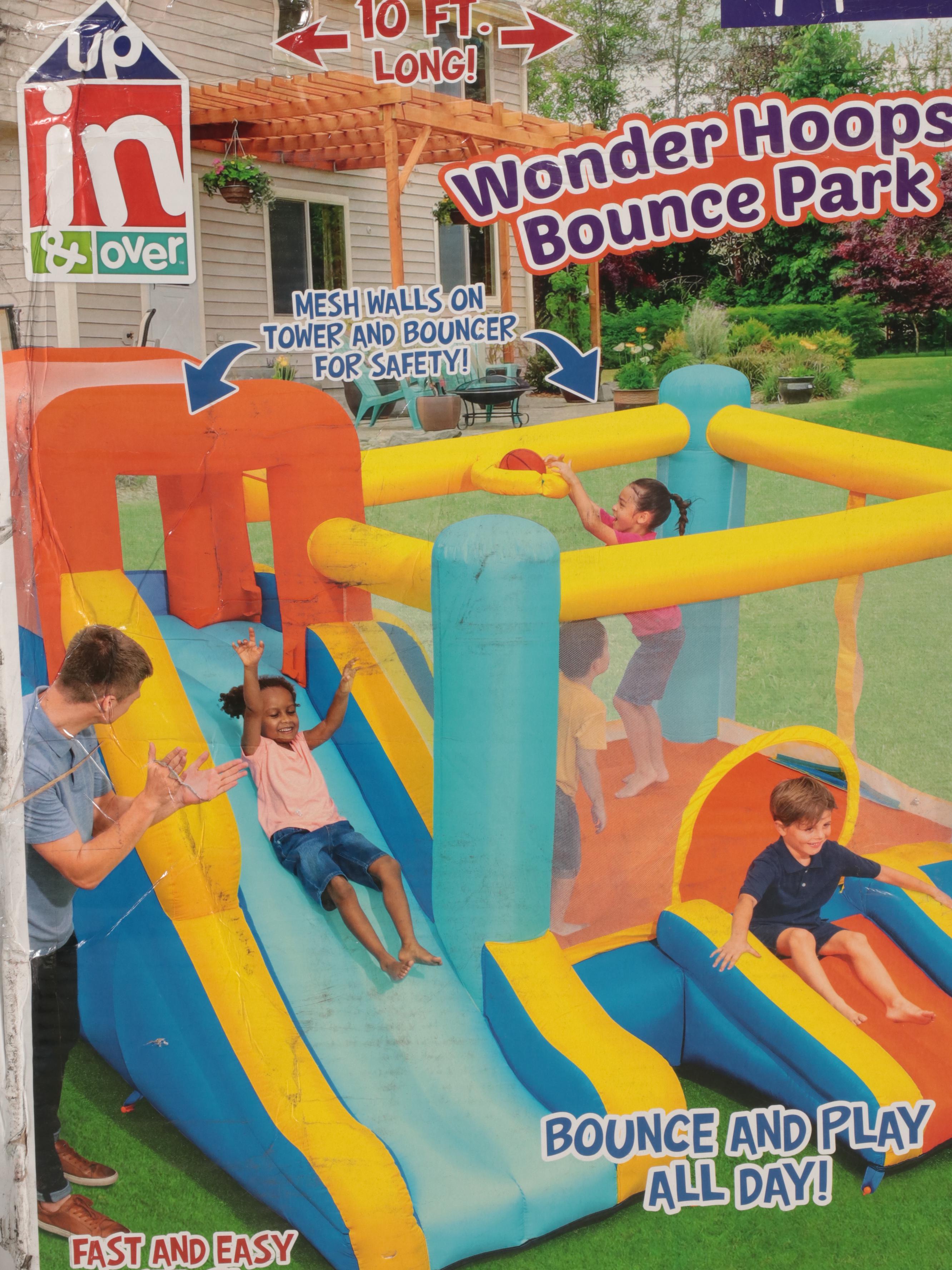 Wonder Hoops 10' Inflatable Bounce House Park with Basketball and Slide