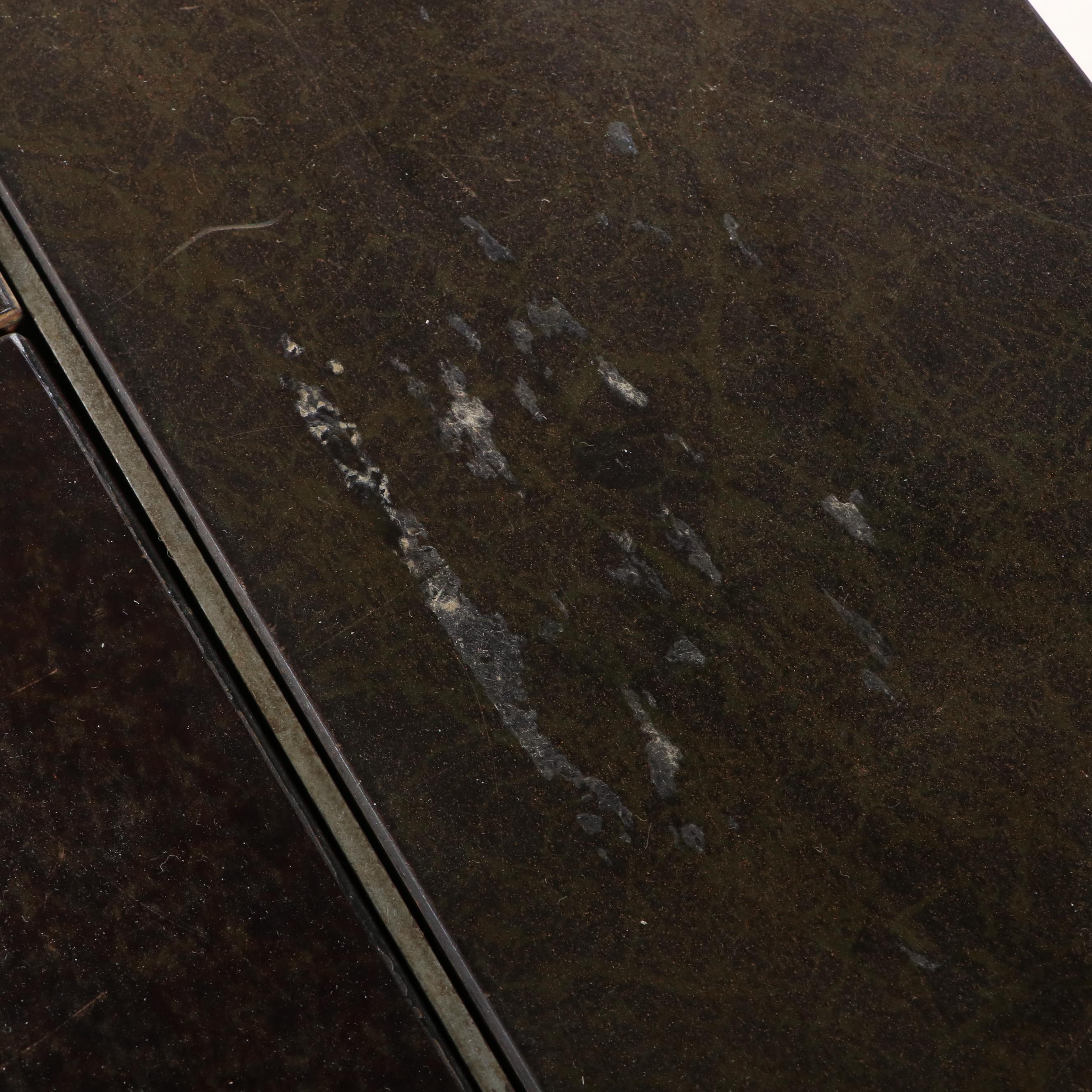 The HillRom Company Maple and Laminate Top Adjustable Overbed Table