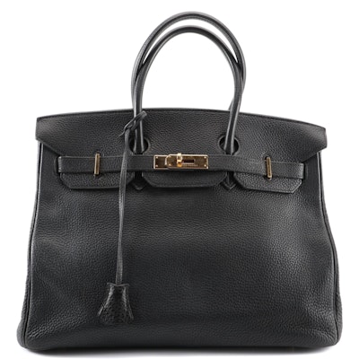 Hermès Birkin 35 Satchel in Noir Togo Leather and Gold Plated Hardware