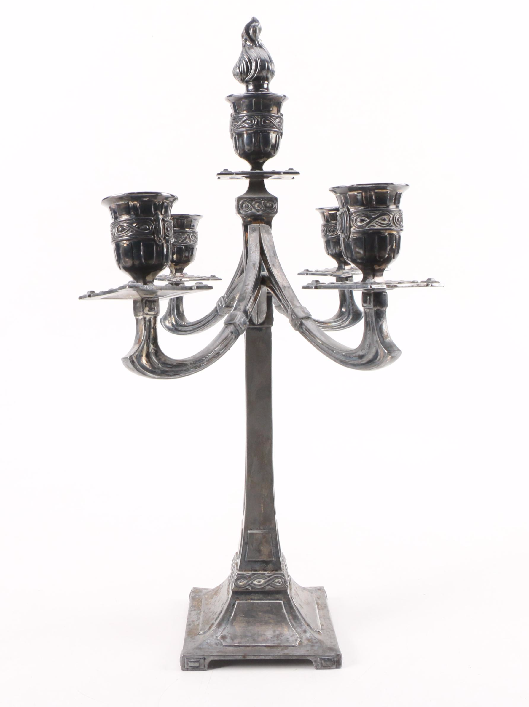 Queen City Silver Co. Aesthetic Movement Silver Plate Candelabra EBTH