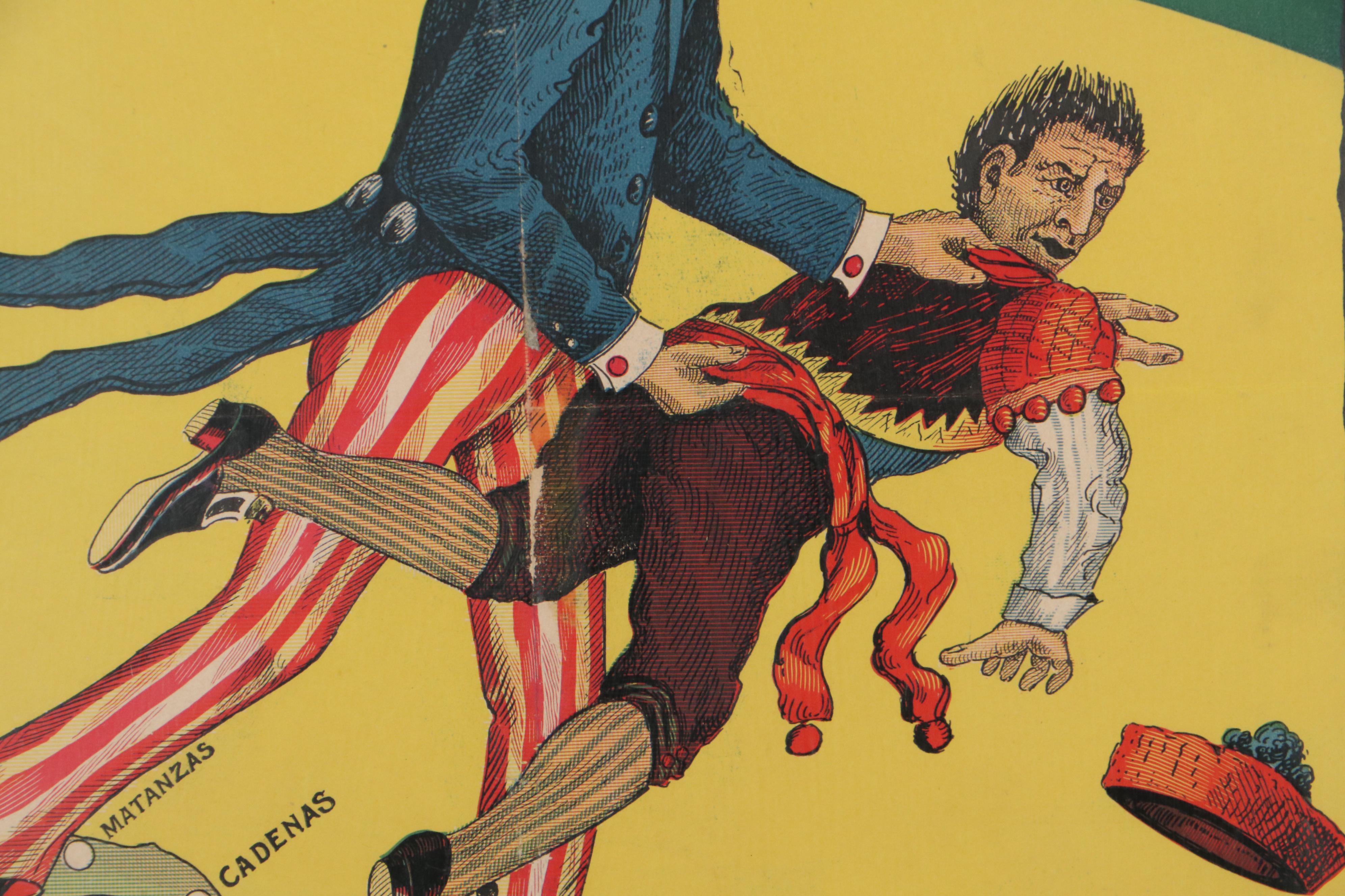 SpanishAmerican War Propaganda Chromoxylograph Poster "Git", 1898 EBTH