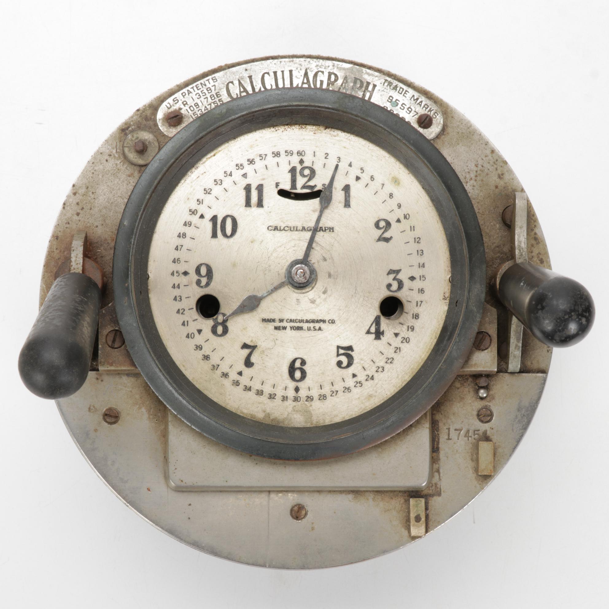Calculagraph Co. New York Clock Timing Device, Early 20th Century EBTH