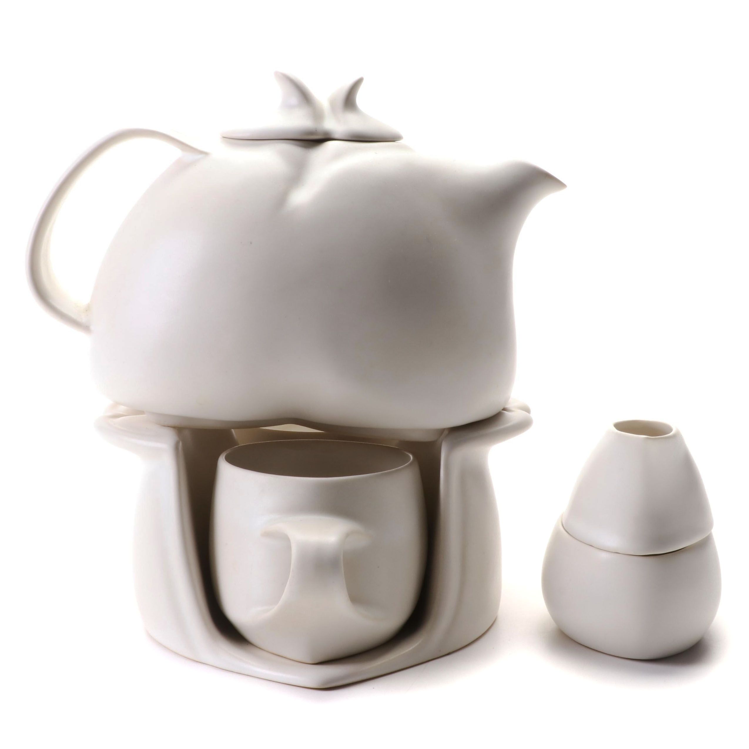 Saenger Porcelain "Tea for Two" Tea Set with Stacked Creamer and Sugar