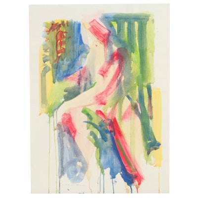 Jack Meanwell Expressionist Watercolor Figure Painting