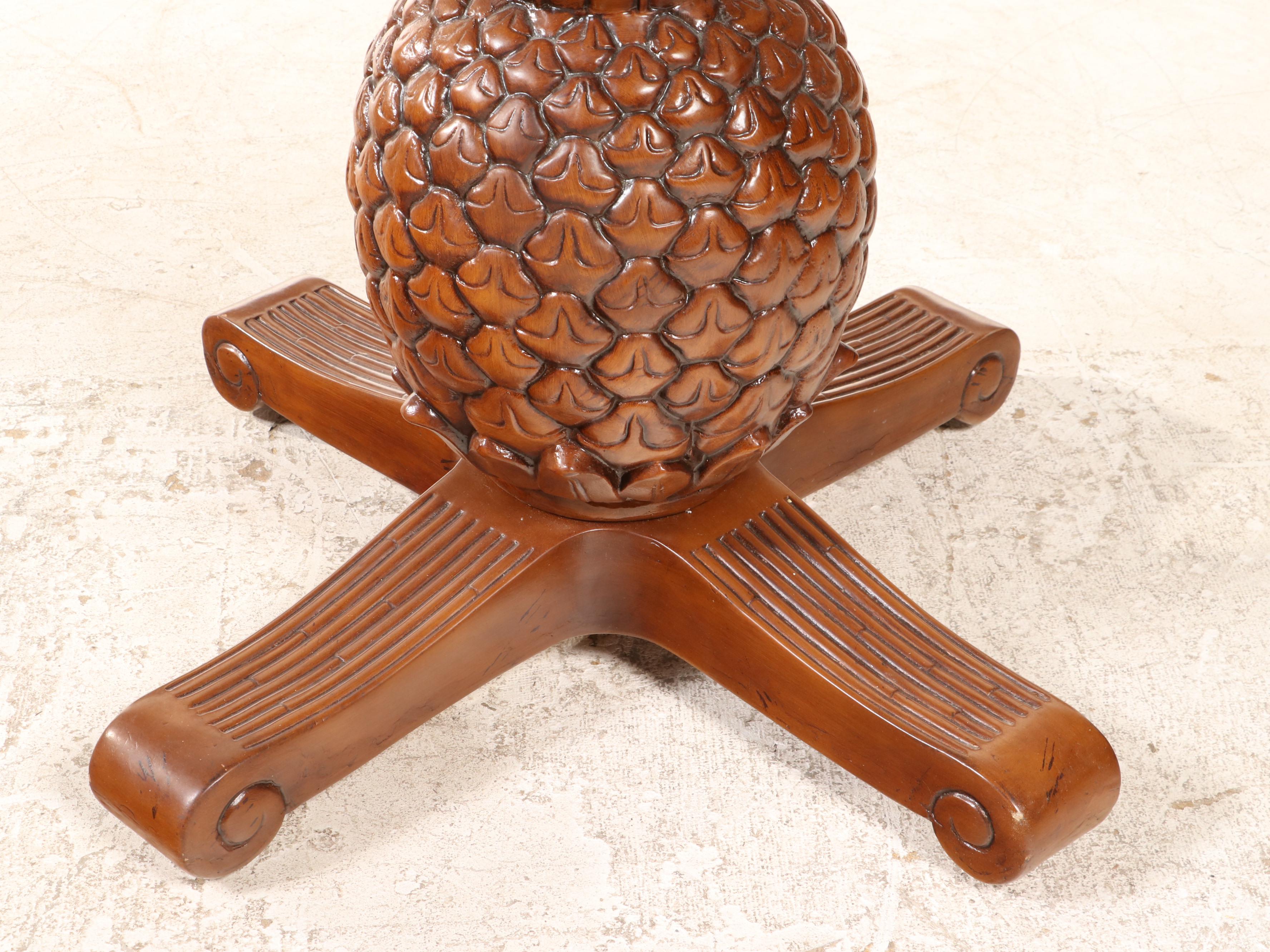 PineapplePedestal Dining Table with Six Rattan Armchairs EBTH