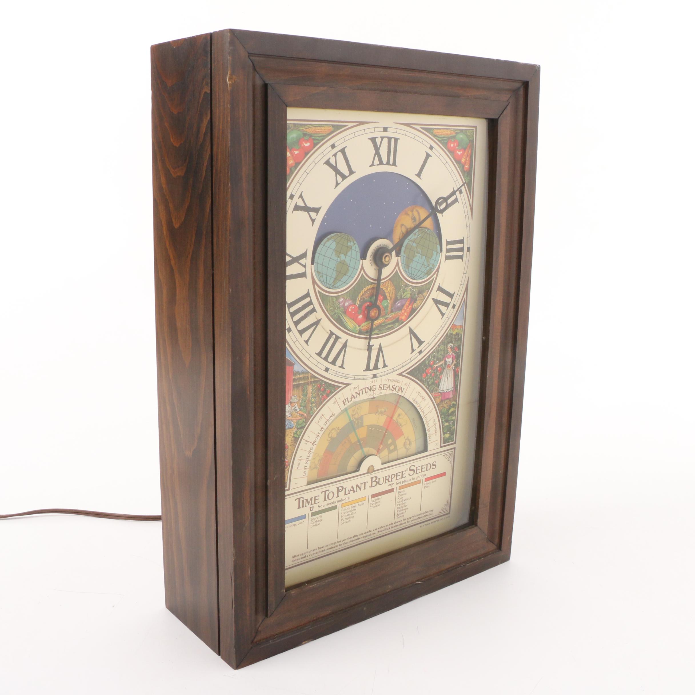 Burpee Seeds Planting Season Wall Clock, 1975 EBTH