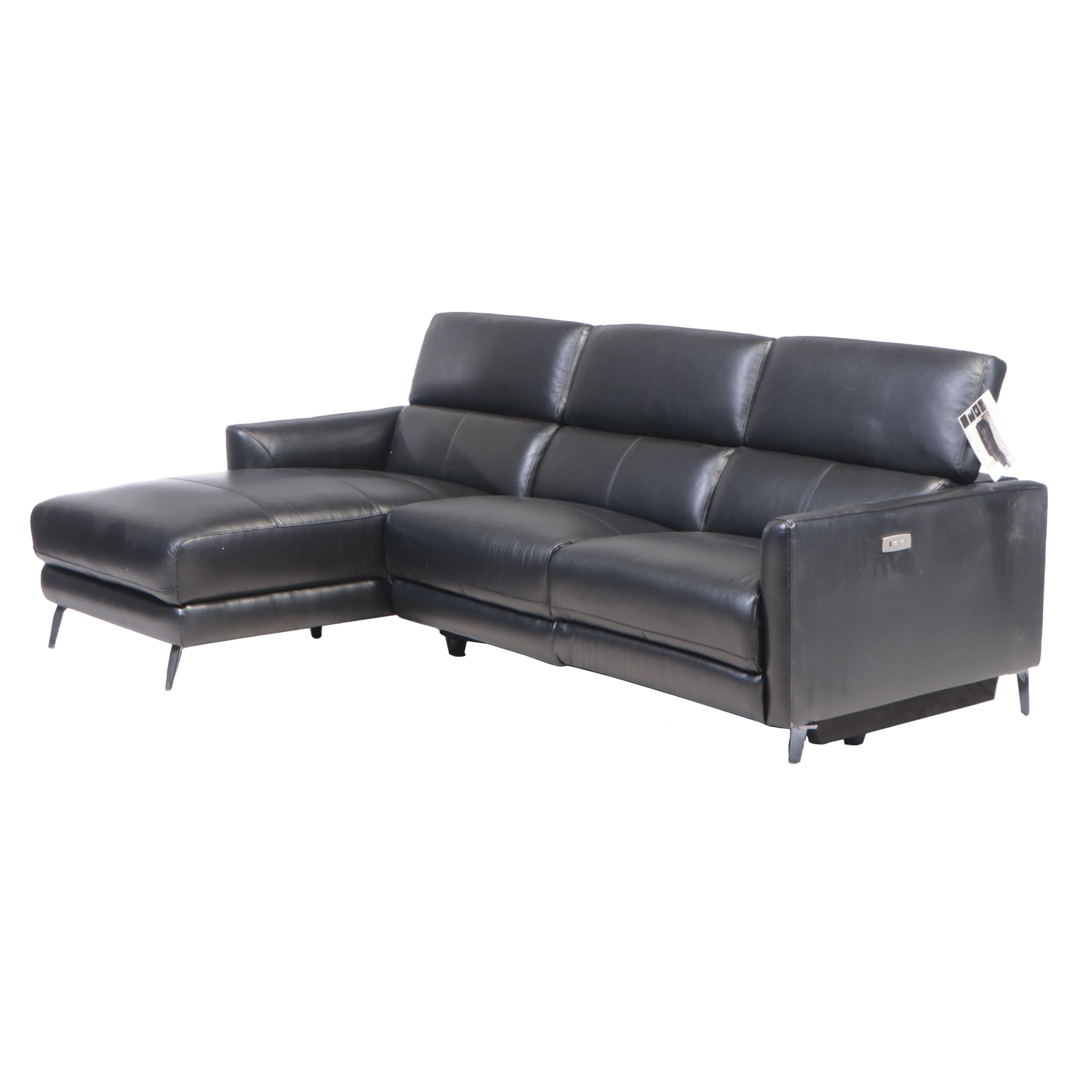 Gilman Creek Leather Power Reclining TwoPiece Sectional Sofa EBTH