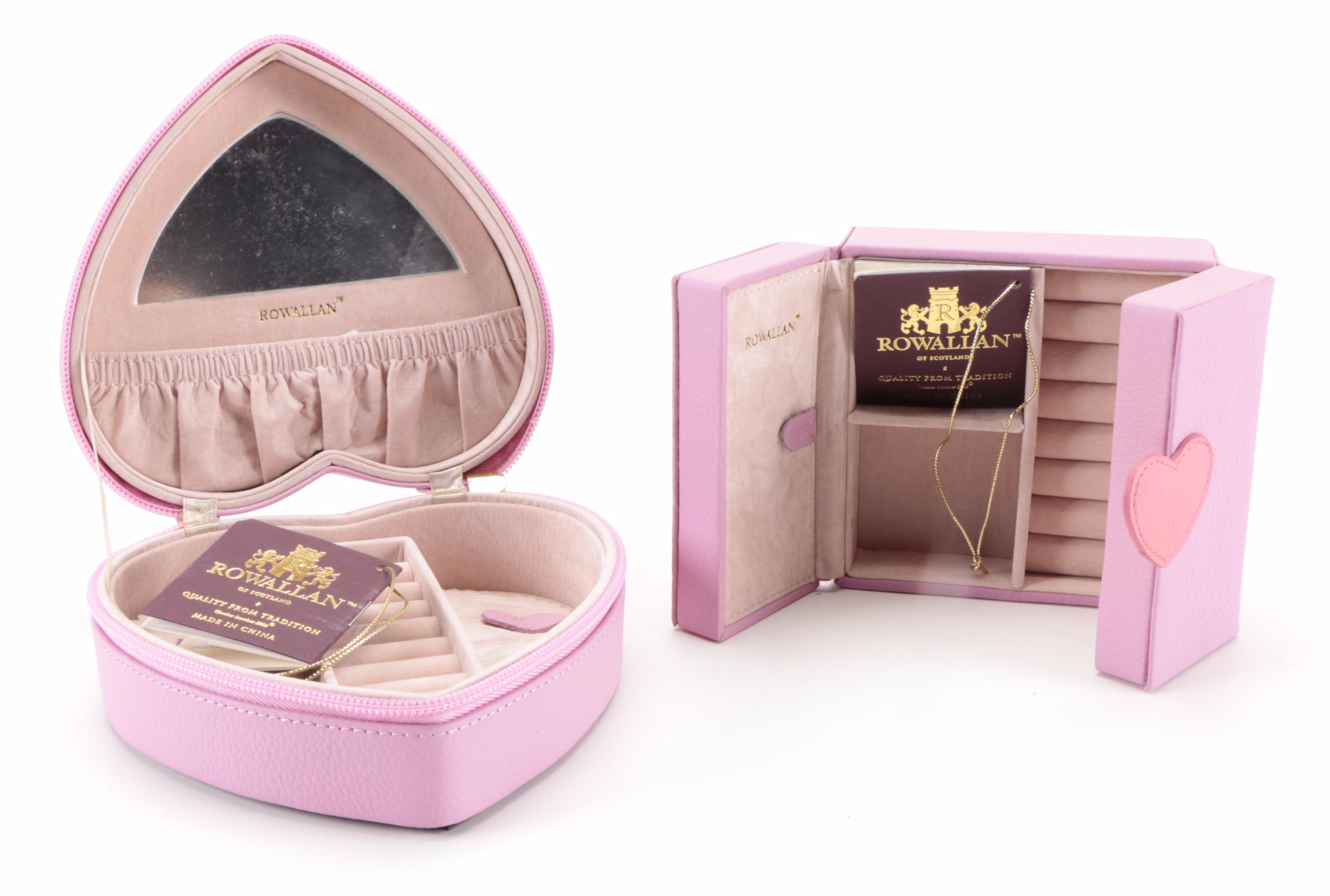 Rowallan Pink Leather Travel Jewelry Boxes EBTH