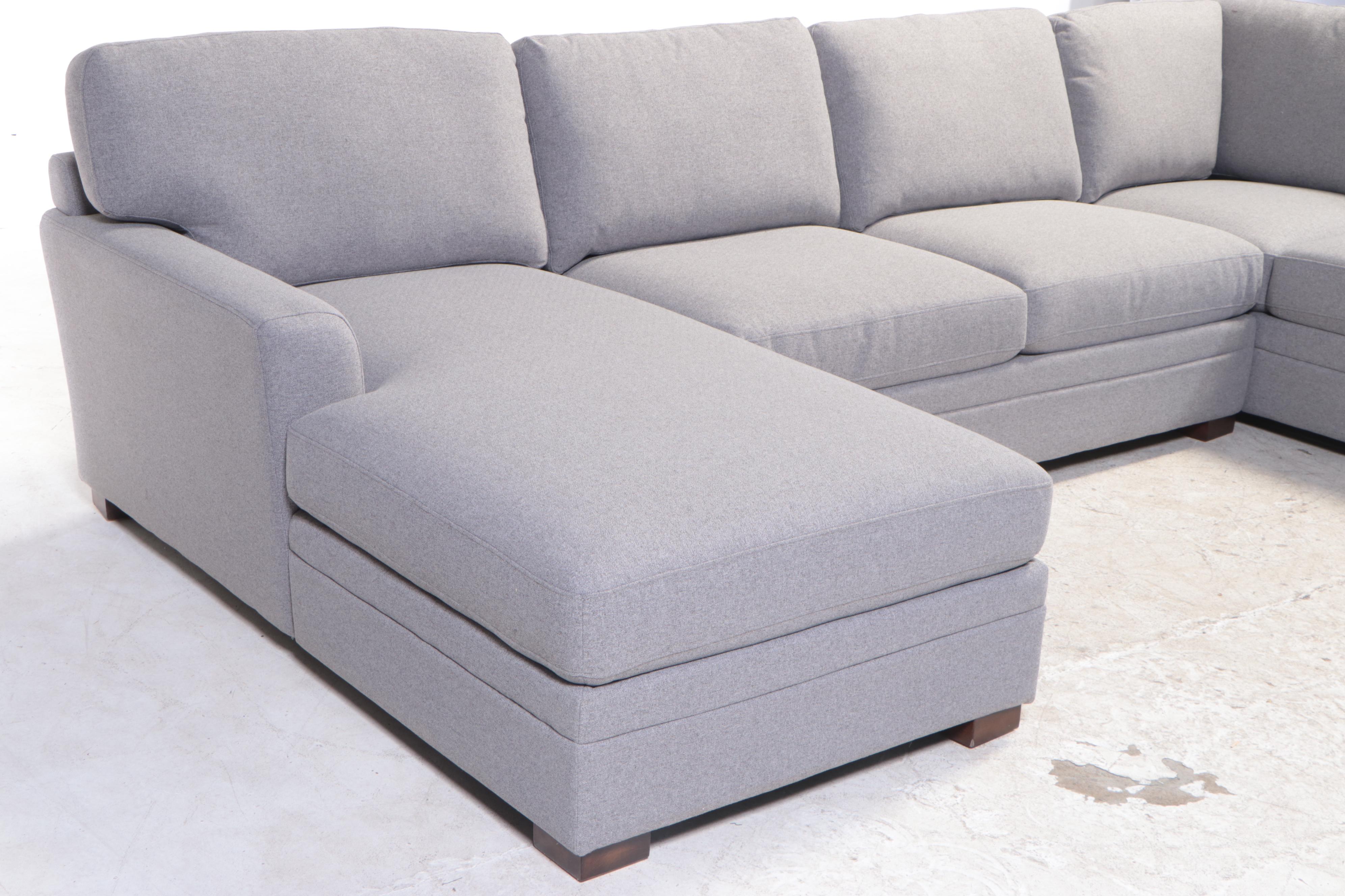 Thomasville "Langdon" FourPiece Fabric Sectional with Storage Ottoman