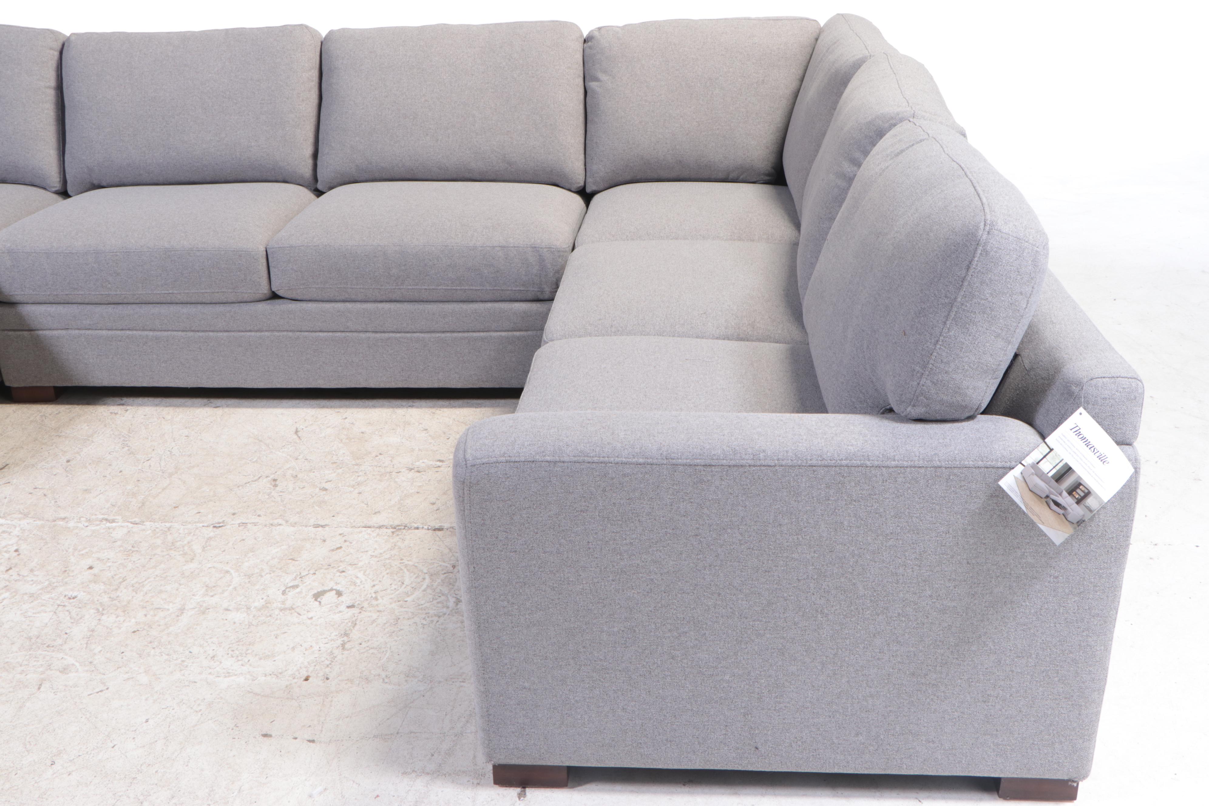 Thomasville "Langdon" FourPiece Fabric Sectional with Storage Ottoman