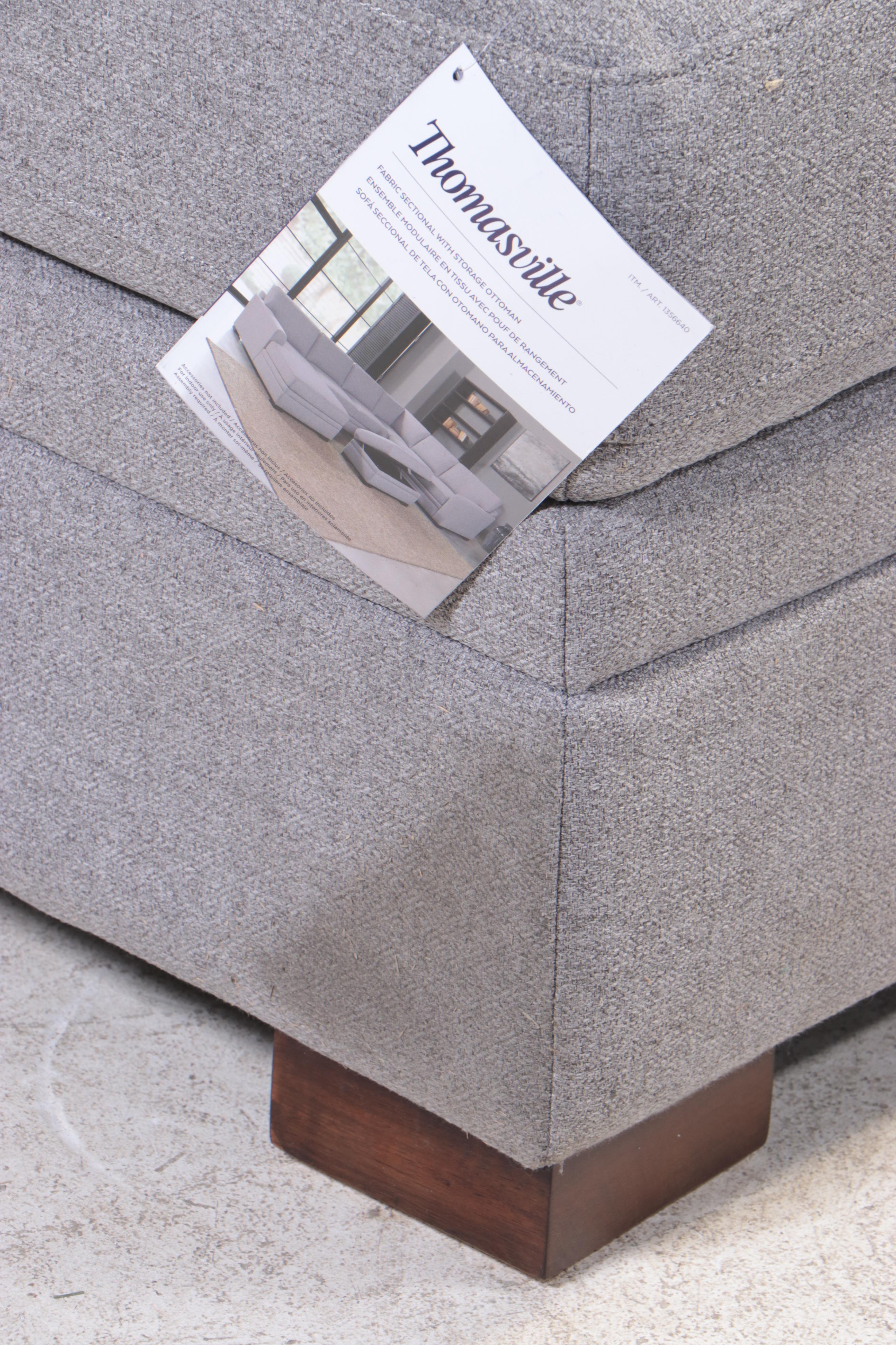 Thomasville "Langdon" FourPiece Fabric Sectional with Storage Ottoman