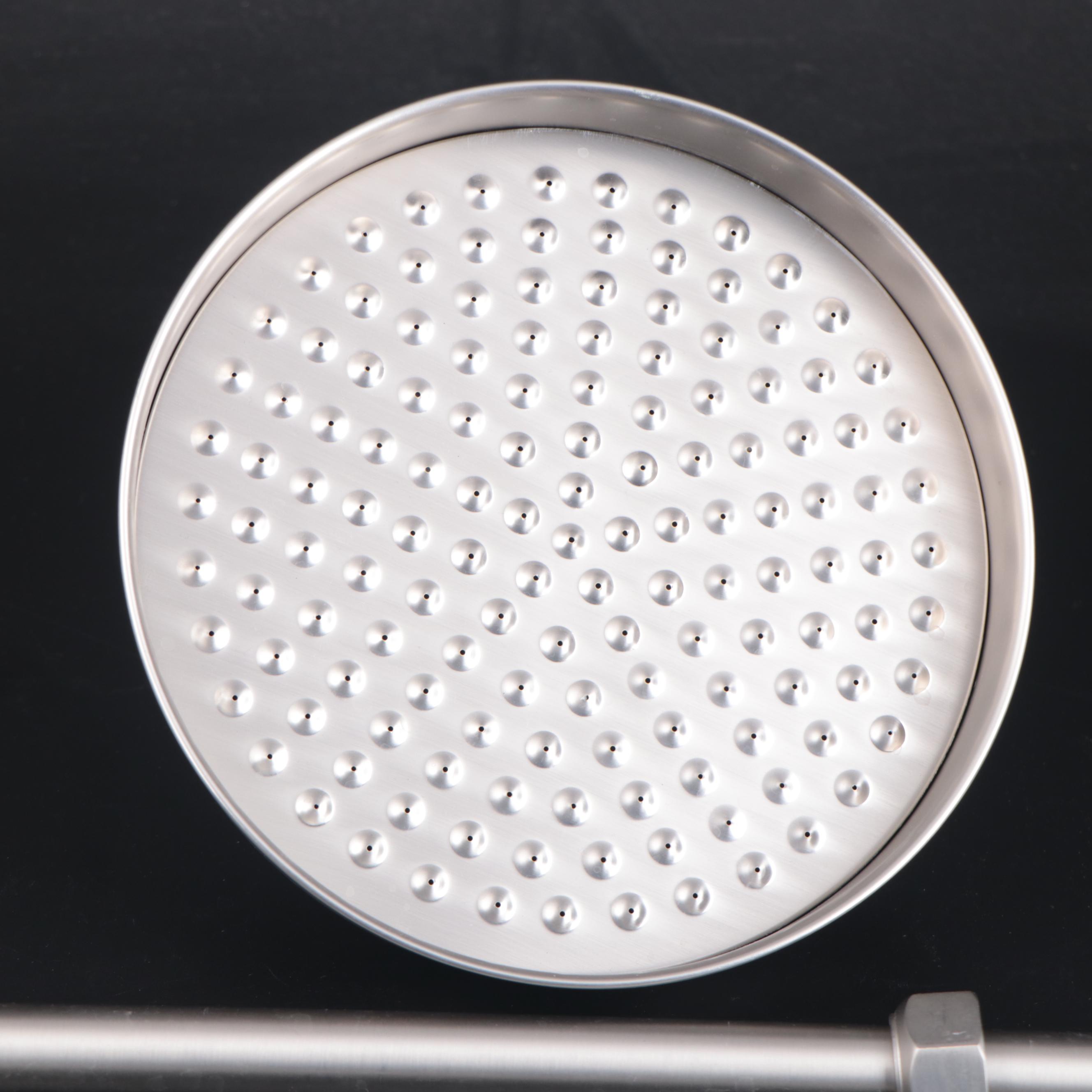 Brushed Nickel Exposed Pipe Wall Mount Shower with Rainfall Showerhead