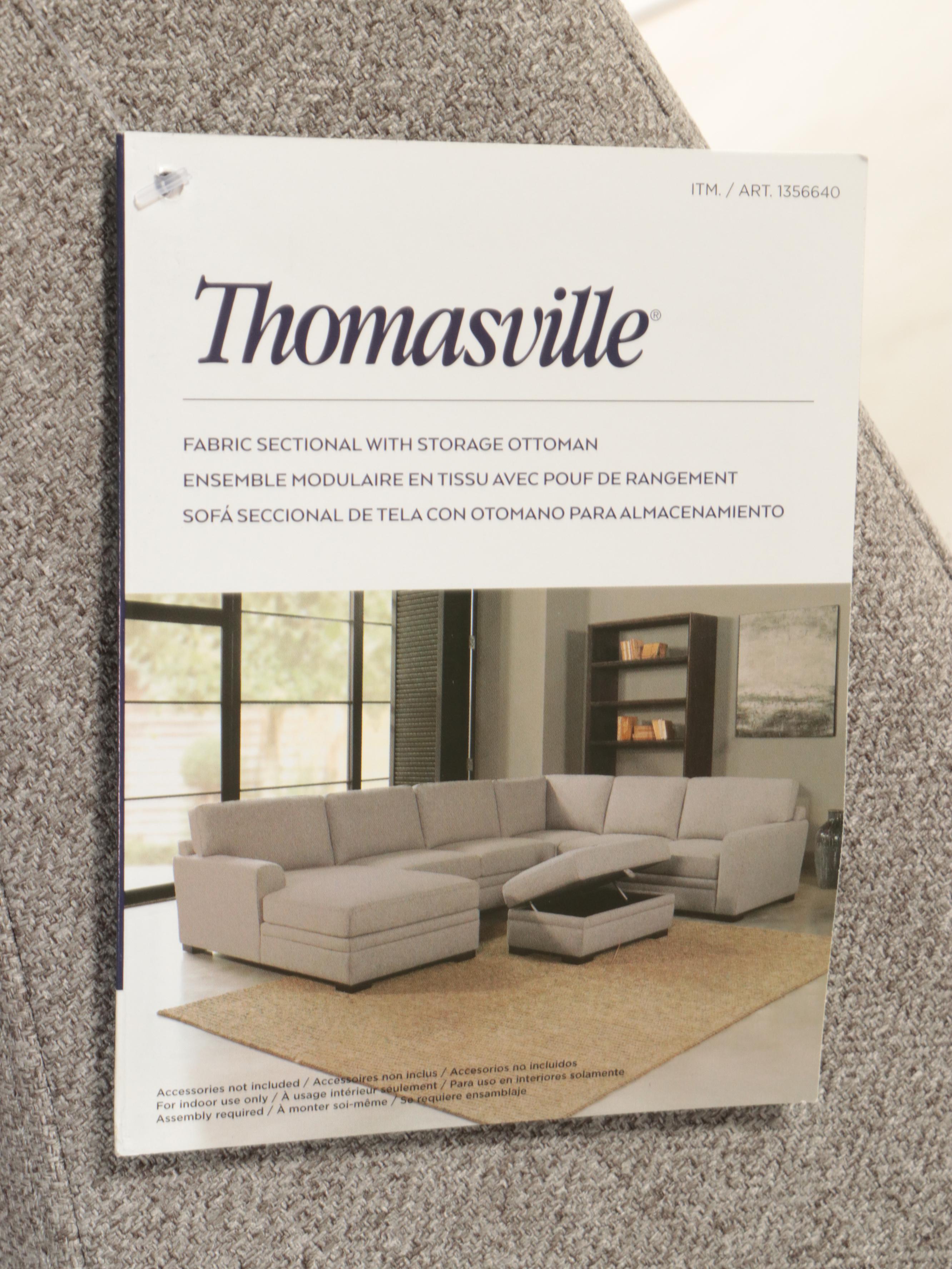 Thomasville "Langdon" Fabric Sectional with Storage Ottoman EBTH