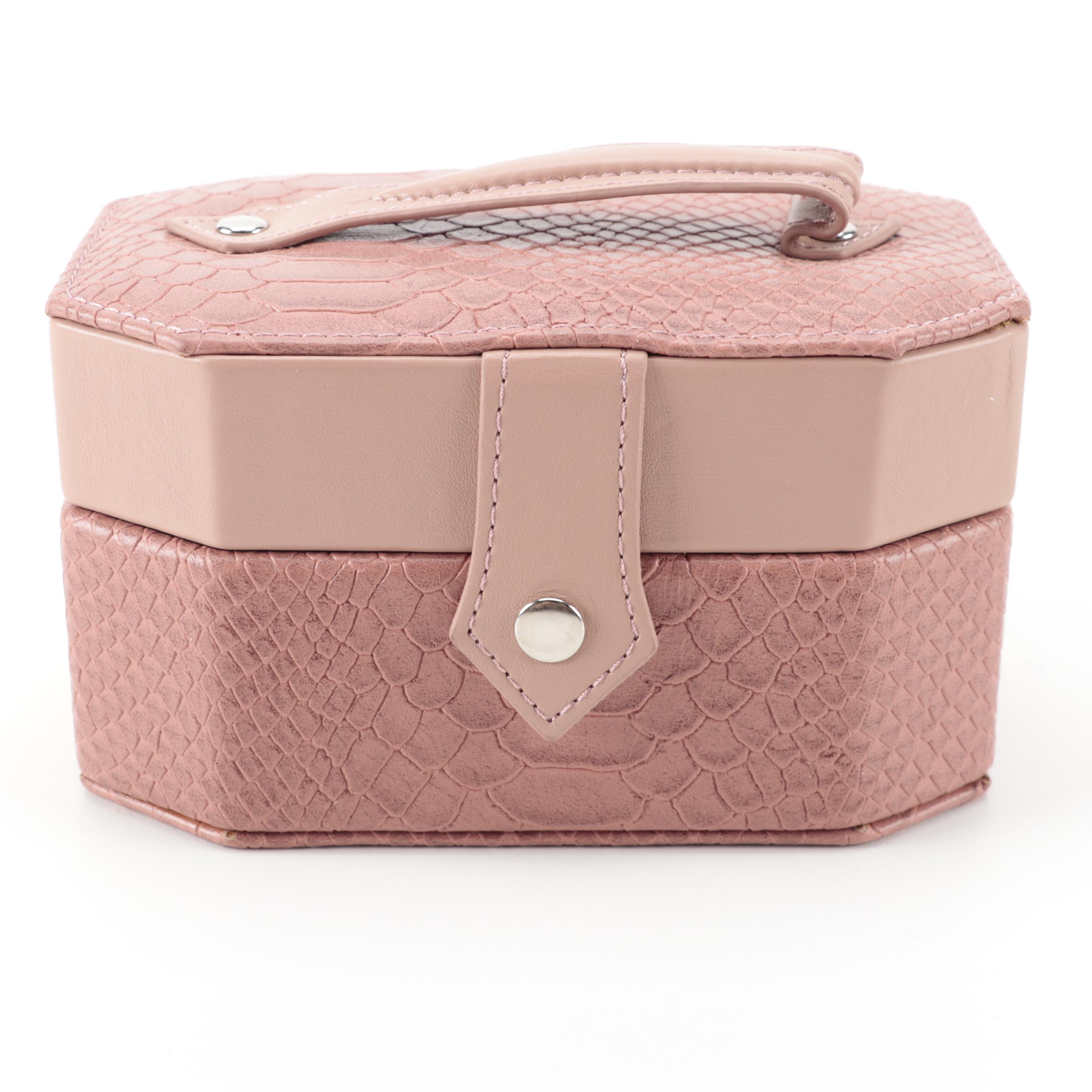 Alligator Embossed Bonded Leather Travel Jewelry Cases EBTH