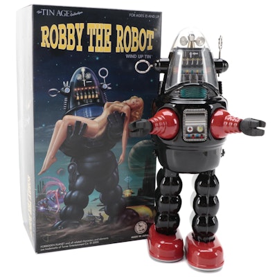 Osaka Tin Toy Institute Robby the Robot Wind-Up Tin Litho Toy, 2000