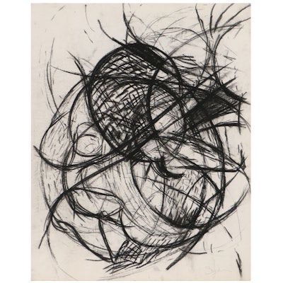 Richard Snyder Abstract Charcoal Drawing, Circa 2000