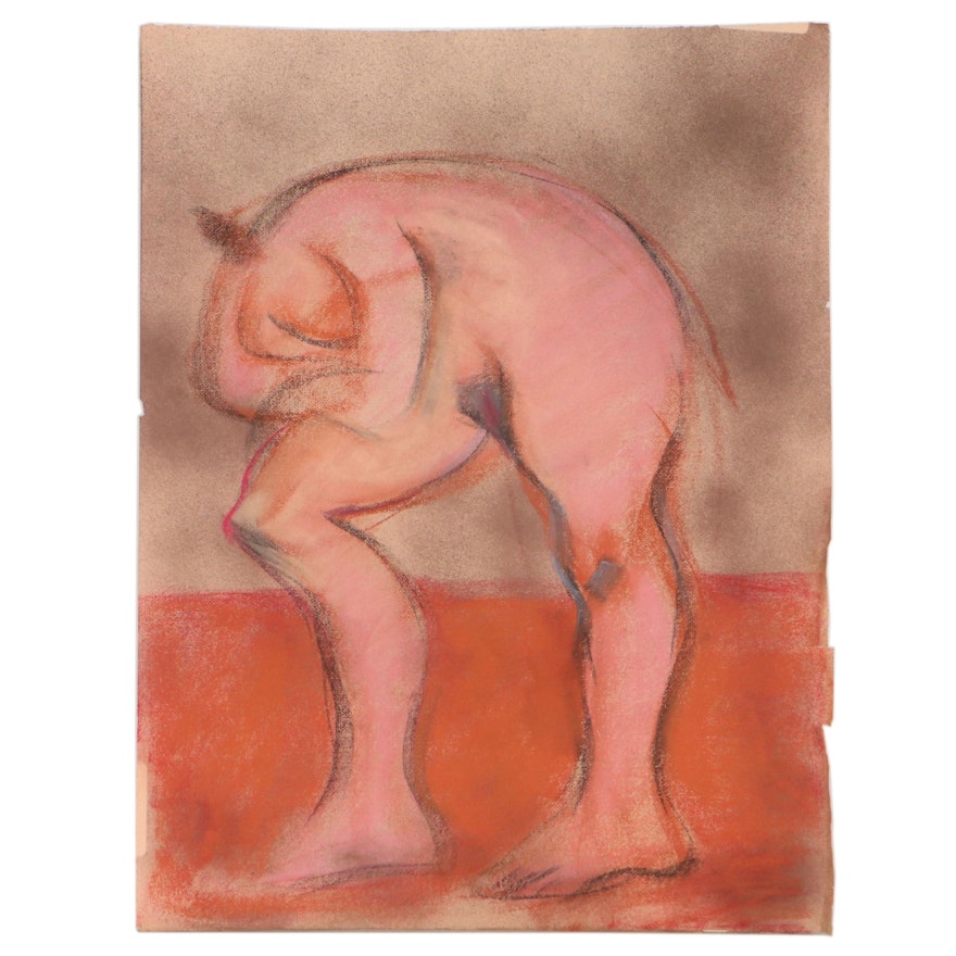 Robert Domin Abstract Pastel Figure Drawing