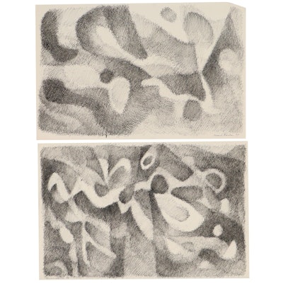 Leonard Maurer Abstract Ink Drawings, 1967