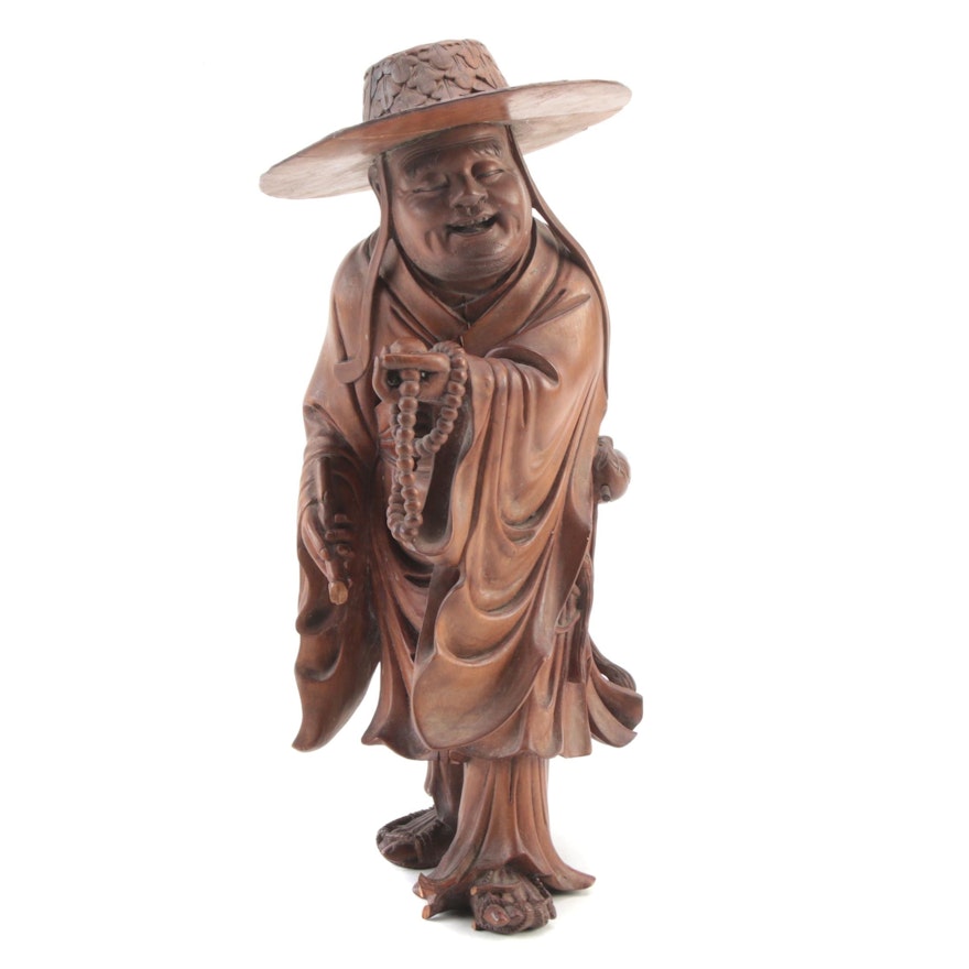 Chinese Carved Wood Figure, Mid to Late 20th Century