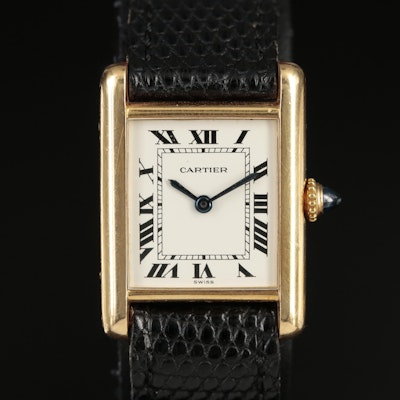 Cartier 18K Tank Stem Wind Wristwatch