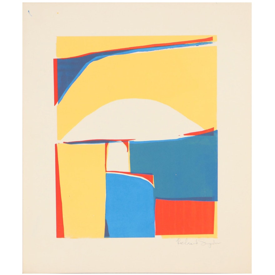 Richard Snyder Abstract Serigraph, Late 20th Century