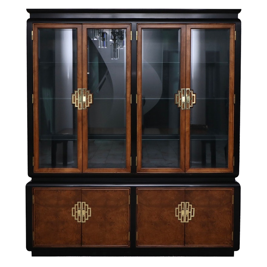 Century Furniture "Chin-Hua Collection" Burl and Lacquered Wood China Cabinet